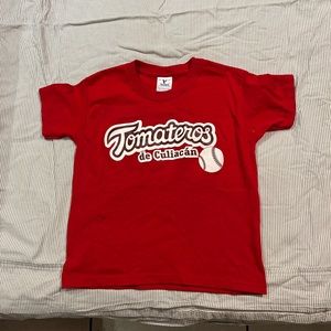 Los Tomateros de Culiacan kids baseball shirt.